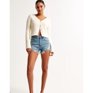 Abercrombie‎ & Fitch High Rise The Mom Short Blue Womens Size 31/12